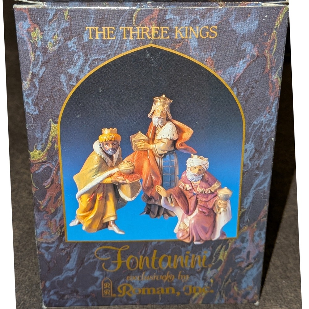 VTG Fontanini Heirloom Nativity The Three Kings 5 In Set 71515 Italy NIB